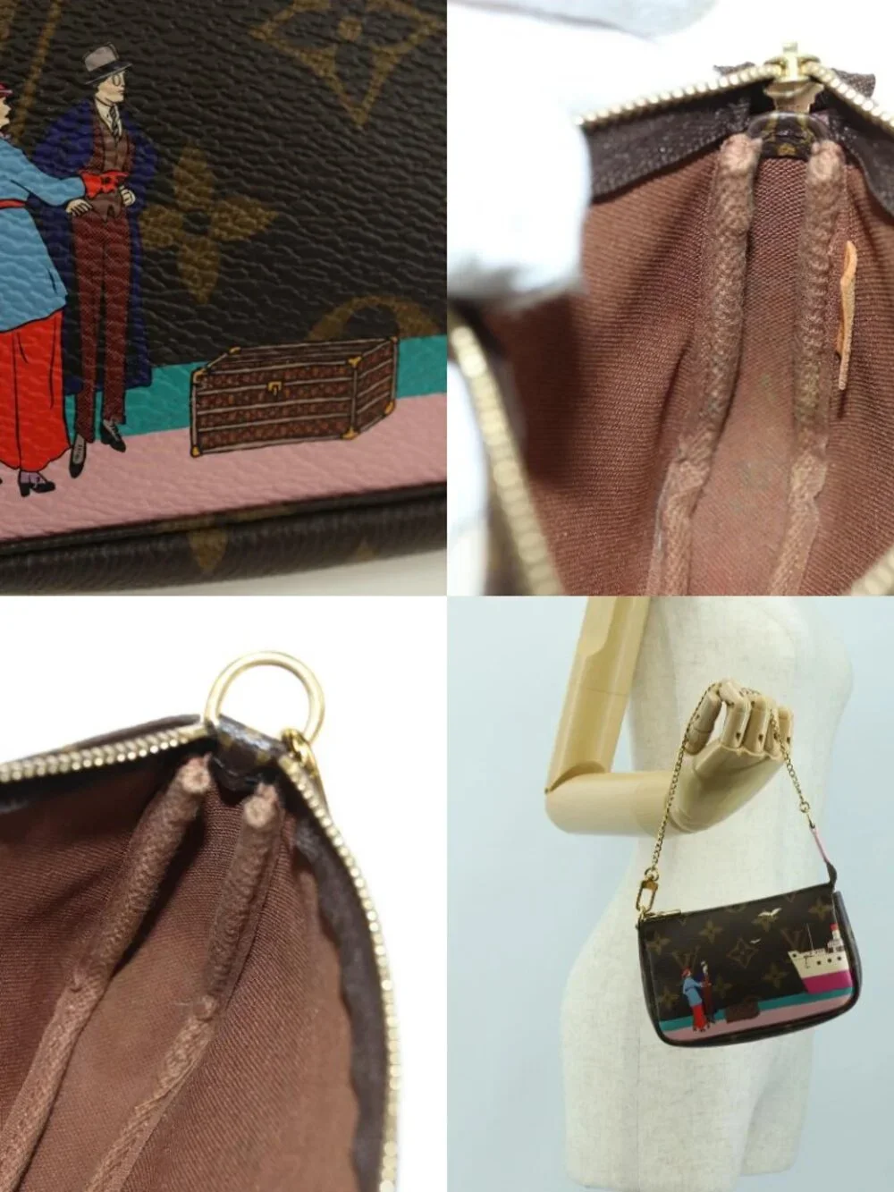 LOUIS VUITTON Monogram Mini Pochette Accessoires Pouch N41667 LV Auth 180386M
